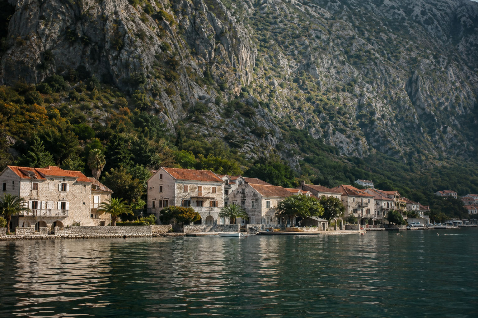 Stone Houses Along the Shore